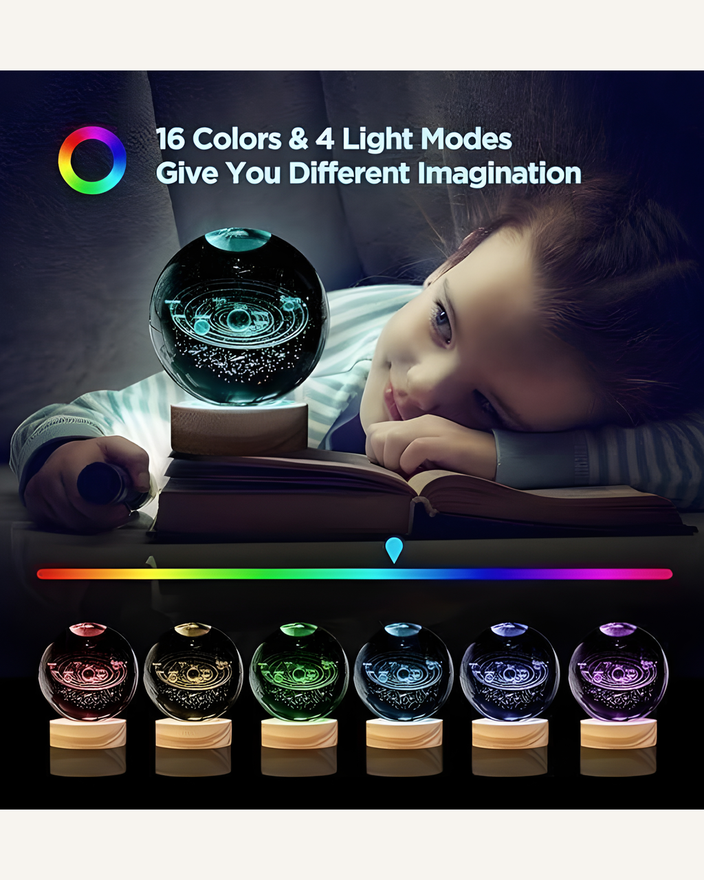 Mystic 3D Crystal Orb Lamp