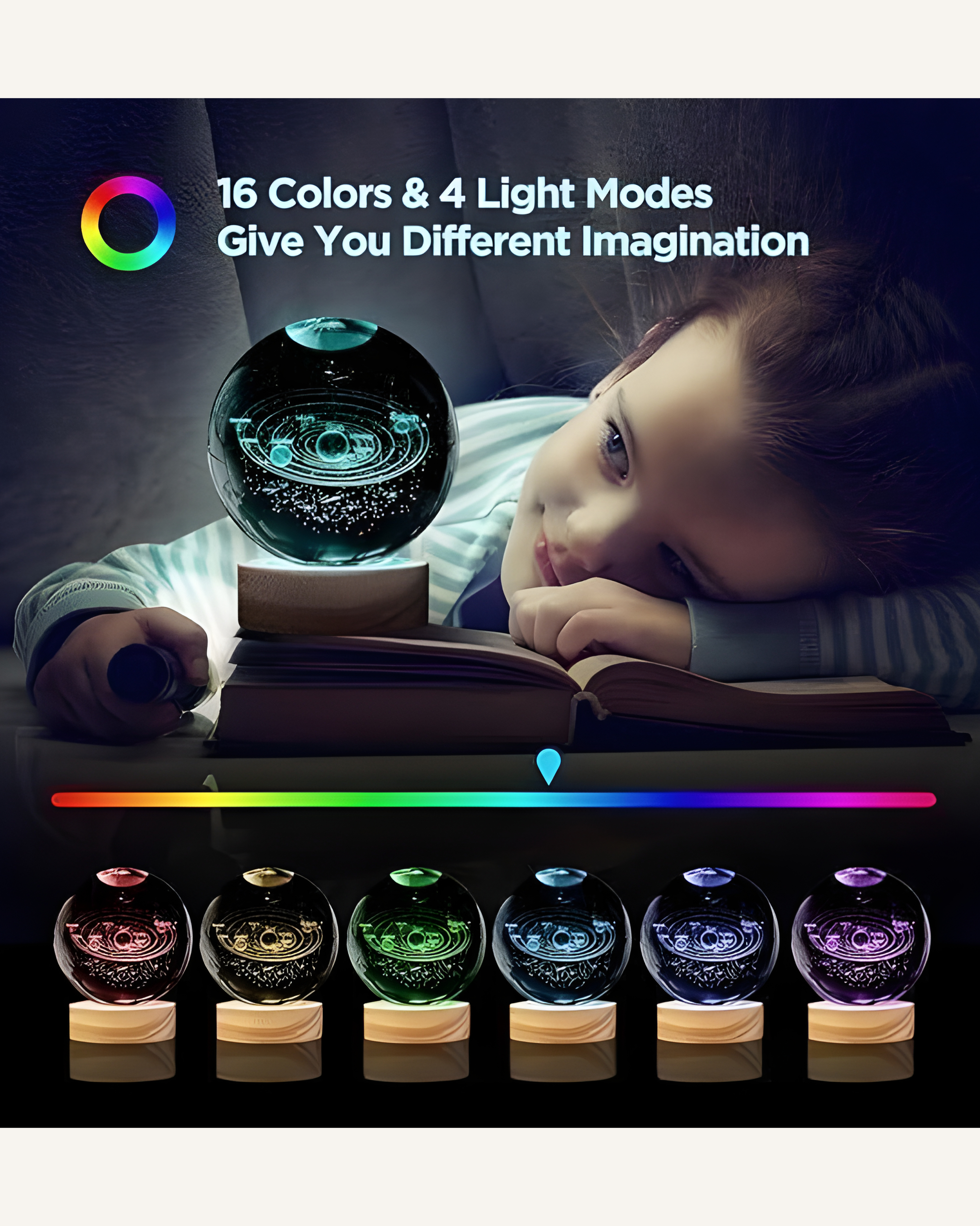 Mystic 3D Crystal Orb Lamp