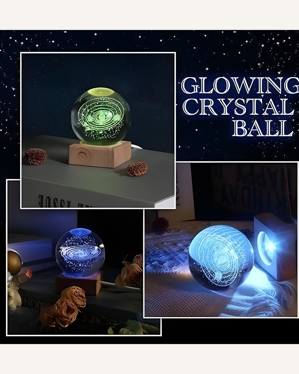 Mystic 3D Crystal Orb Lamp
