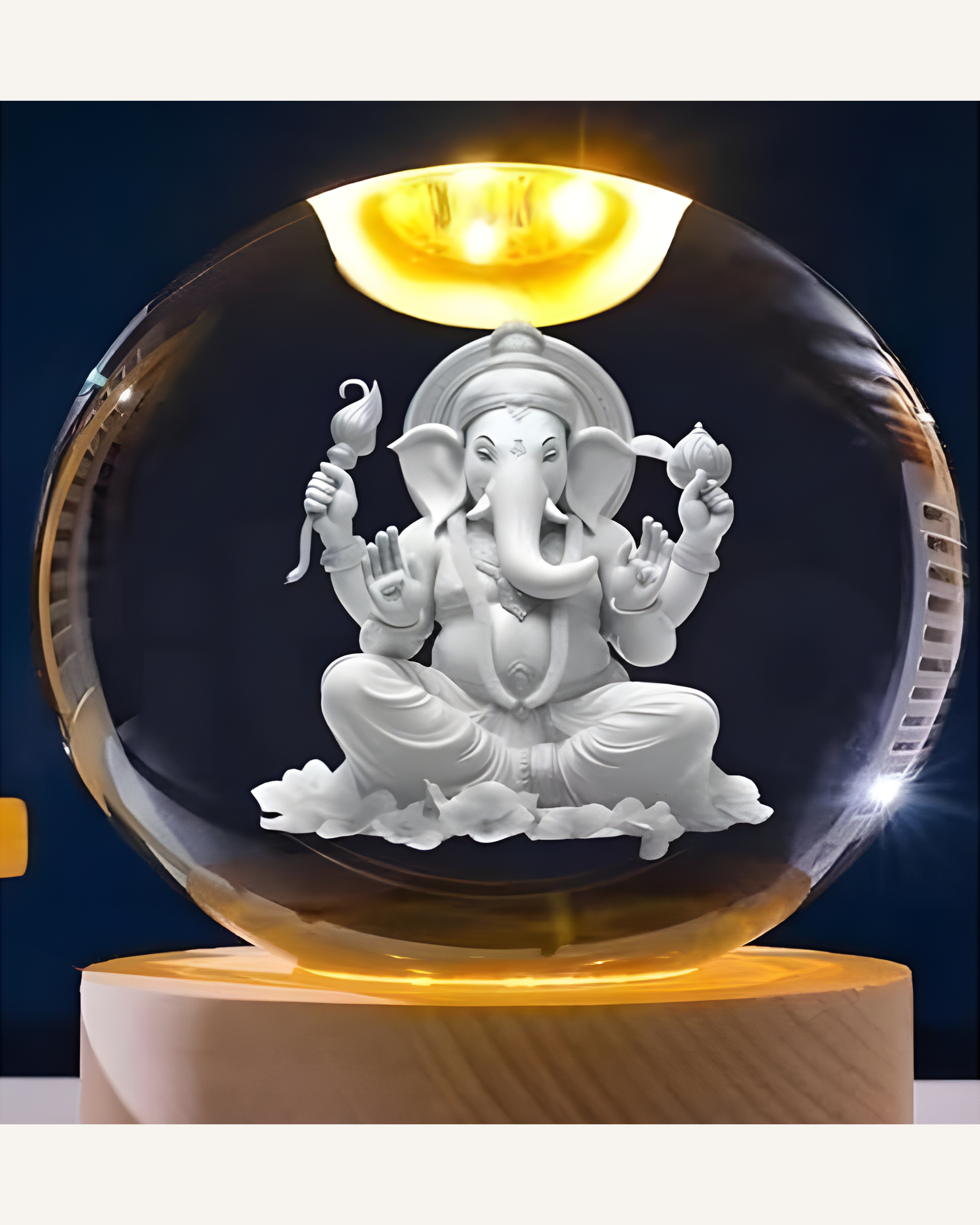 Shubh Ganesh Crystal Glow Lamp