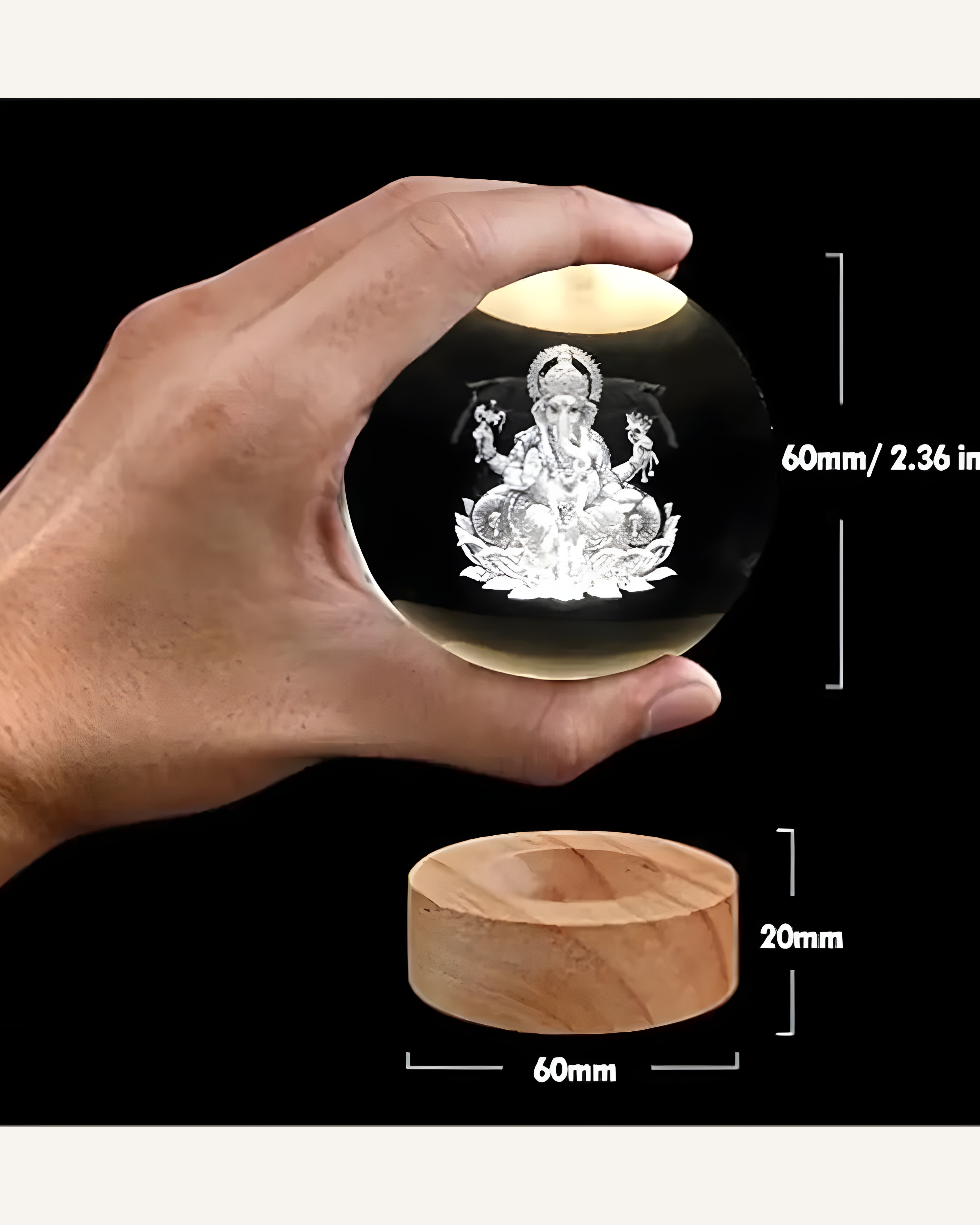 Shubh Ganesh Crystal Glow Lamp