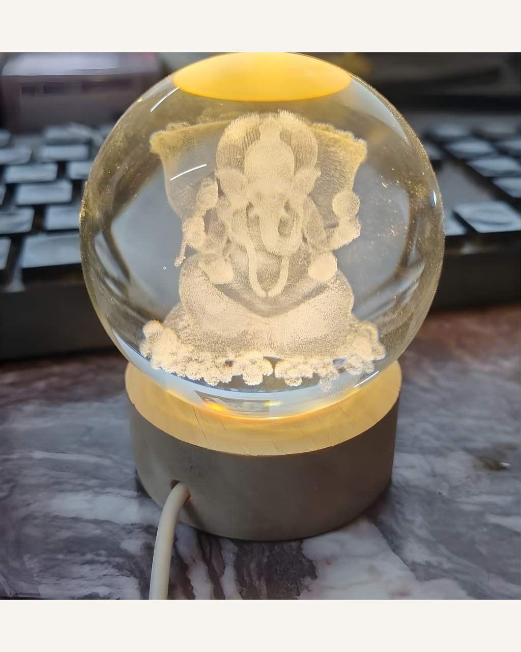 Shubh Ganesh Crystal Glow Lamp