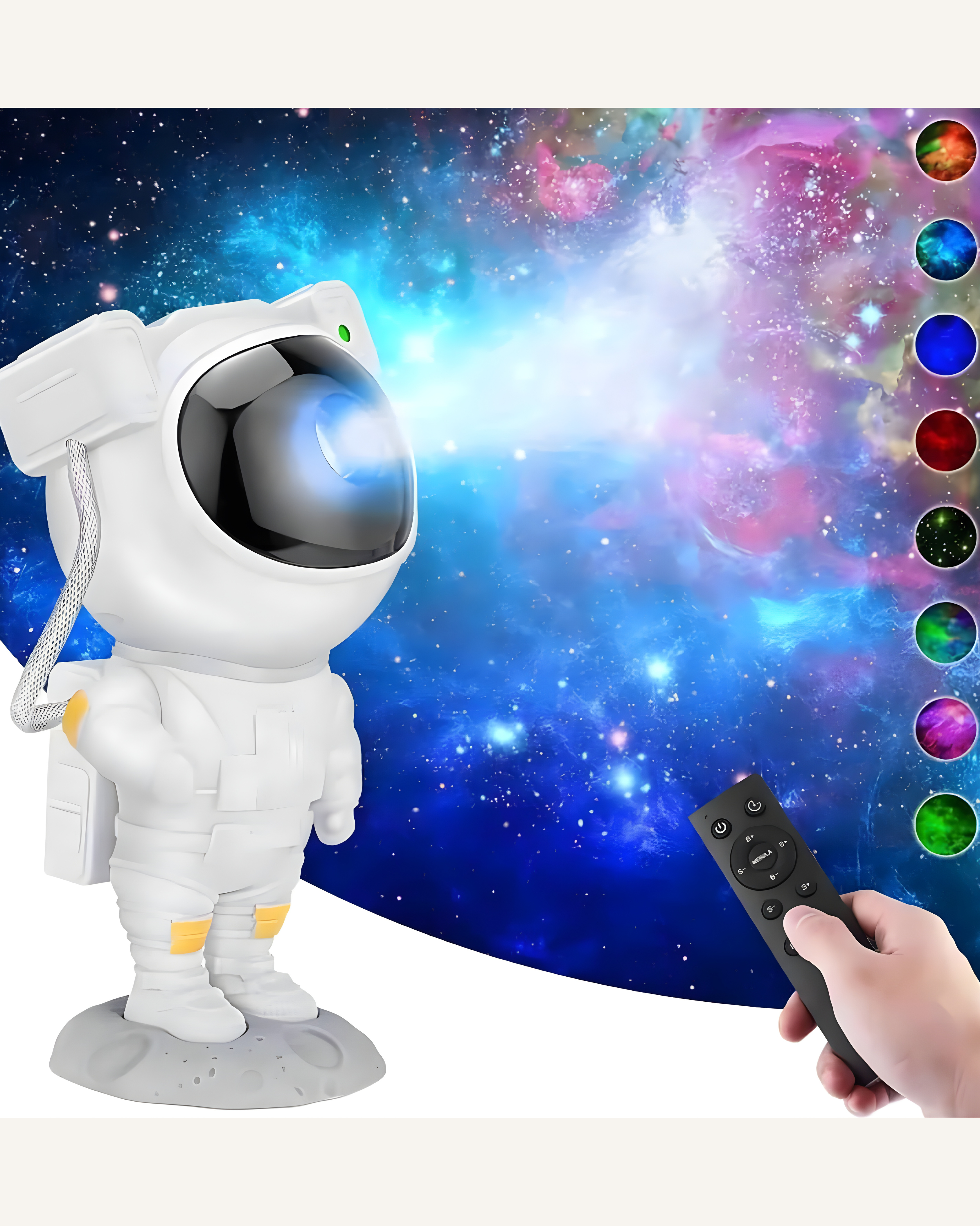Astronaut Galaxy Projector - 360 Magnetic Head Rotation + Remote Control