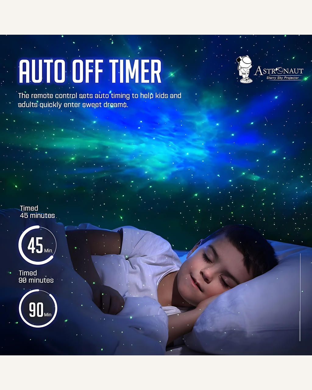 Astronaut Galaxy Projector - 360 Magnetic Head Rotation + Remote Control